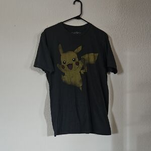 Pokemon Black Tee with Yellow Pikachu